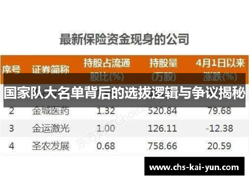 国家队大名单背后的选拔逻辑与争议揭秘